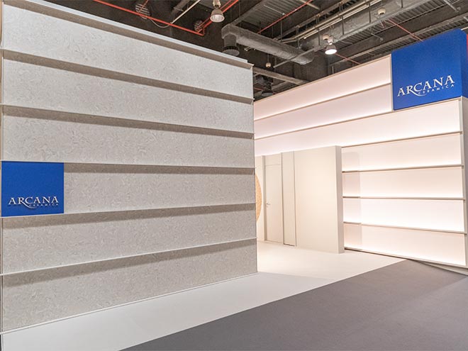 Arcana tiles stand cersaie 2024 interior