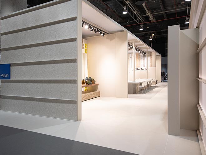 Arcana tiles stand cersaie 2024 interior