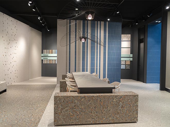 Arcana tiles stand cersaie 2024 interior