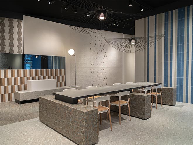 Arcana tiles stand cersaie 2024 interior